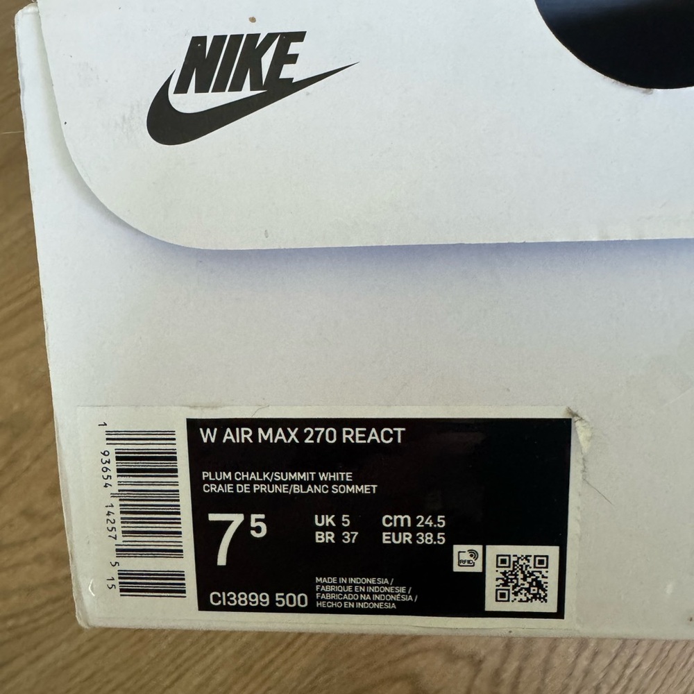 Nike Air Max 270 React Plum Chalk Stone Mauve (Women's) - Picture 7 of 7